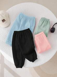 SHEIN Quần lót giữ nhiệt dệt kim trơn màu thường ngày cho bé gái (Bán riêng áo) - Nhiều màu - Xem 3