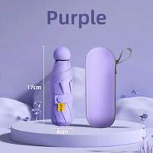 1 pieza Paraguas mini portátil tipo cápsula - Paraguas de viaje multifuncional resistente al agua y protección UV - Multicolor - Ver 2