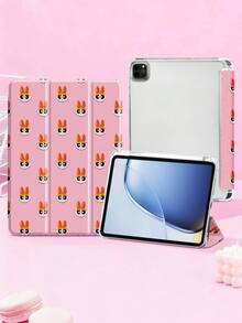 THE POWERPUFF GIRLS X SHEIN Bao da iPad hoạt hình dễ thương, họa tiết cao cấp, chất liệu silicon mềm mại, chống rơi, có chân đế gập, quà tặng hoàn hảo. Tương thích với iPad thế hệ thứ 10/iPad Air 7 11 inch/iPad Air 5/Air 4 10.9 inch, iPad Air 6 11 inch, có ngăn đựng bút, hỗ trợ nắp tự động ngủ/thức, ốp lưng bảo vệ thời trang - Nhiều màu - Xem 5