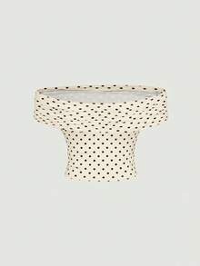 SHEIN MOD Women's Elegant Polka Dot Mesh Versatile Camisole, Summer,Summer Holiday Outfits - Apricot - View 8