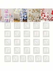 1pc/Box 25cm/Inch Reusable White Paper Letter Balloon Box For DIY, Suitable For Wedding, Retirement, Anniversary, Back To School, Holiday, Birthday Party Decorations,Christmas - White - View 30