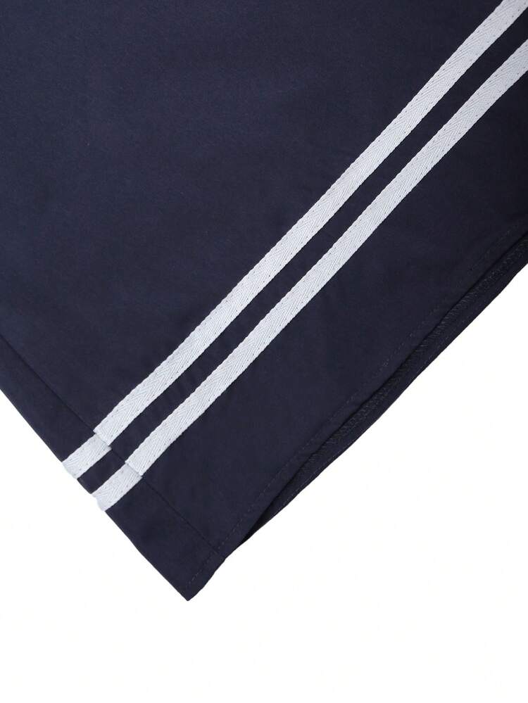 Sweetra فستان كاجوال مقاس كبير، فستان أكمام طويلة بخصر مشدود وتصميم ملون على شكل حرف A، مناسب لموسم العودة إلى المدرسة - أزرق بحري - مشاهدة 5