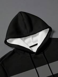 Manfinity Homme Men's Knight Print Drawstring Hooded Sweatshirt And Sweatpants Casual Suit - Multicolor - View 4