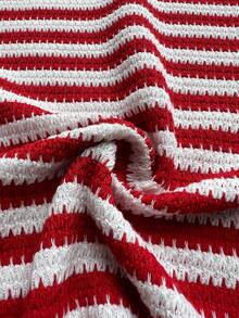 Lazeform Bộ đồ ngủ nữ cỡ lớn kẻ sọc jacquard, kiểu dáng thường ngày, tay dài cài nửa cúc và quần dài, thích hợp cho mùa đông. - Đỏ - Xem 8