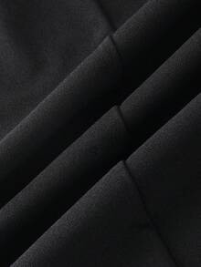 Franclia بدلة نسائية مكونة من قميص ذو ياقة متقاطعة وحواف ملونة وبنطال ذو ساق واسعة، مناسبة للعمل والكاجوال، للربيع والخريف - متعدد الألوان - مشاهدة 6