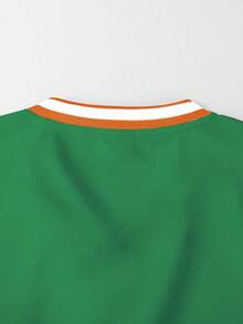 Manfinity Campus Court 美学帖——男士休闲宽松V领卫衣 男士Y2K服装 Y2K穿搭 Y2K运动服 男士球衣 Y2K - 薄荷綠 - 查看 6