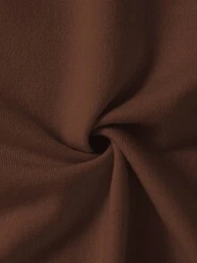 1件男童休闲舒适纯色宽松高领毛衣，可作内搭或外穿 - 棕色 - 查看 5