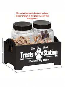 1pc Wooden Dog Treat Containers, Dog Food Containers, Storage Boxes, Pet Supplies And Toy Organizers Available Now. Can Hold Keys, Phones, Remote Controls, Etc. - Multicolor - View 7