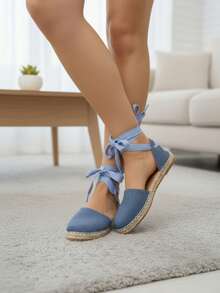 Women Flat Sandals - Blue - View 3