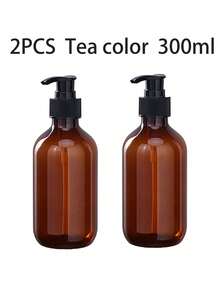 300毫升/500毫升压力泵瓶，可重复使用透明塑料容器，适用于洗发水、乳液和旅行装 - 彩色 - 查看 13