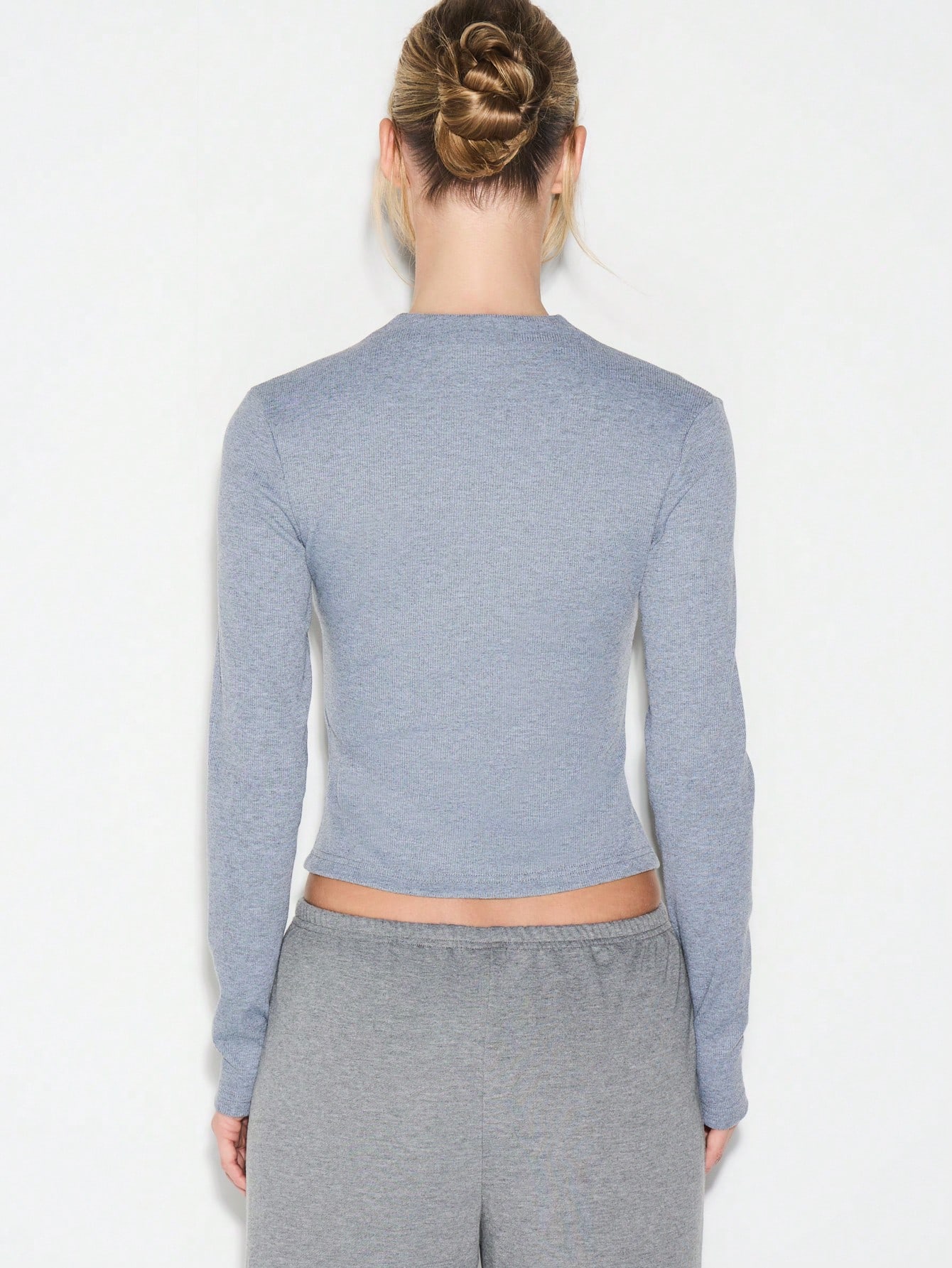 KIZN Cardigan in maglia a coste con bottoni sul davanti