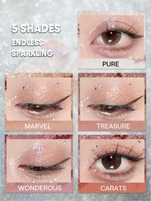 SHEGLAM Enigma Sparkly Eyeshadow-Treasure Shiny Eyeshadow Powder Gradient Multi-Tone High Shine Finish Non-Greasy Non-Fading Glitter Shimmer Eyeshadow Brand Beauty Makeup Face Paint Cosmetic For Women Girls Perfect For Winter Ideal For Y2K Fancy Fashion Suitable For Birthday Christmas Gift Party Ready Best Color - Multicolor - View 2