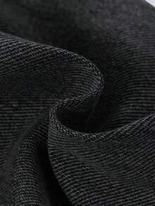 SHEIN Playful Pals Baby Boy Neutral Basic Cute Daily Casual Elastic Waist Contrast Hem & Flat Pocket Balloon Jeans - Black - View 5