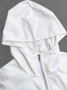 PAVTROS Men's Letter Print Hooded Zip-Up Jacket And Contrast Trim Pants Set Men 2 Piece Set Men Street Wear Sets Men Tracksuit Set Jogging Suits Men Jogging Set,Windbreaker/Outdoor Windbreaker,Parka,Streetwear,Jogging, - White - View 6