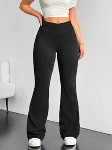 Flexra 女士低腰简约休闲牛仔裤，日常穿着 - 黑色 - 查看 4