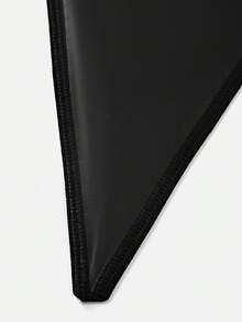 SHEIN Abito da lingerie aderente con corpetto con ferretto, pizzo e inserti traforati, serie Charm per taglie comode, con perizoma incluso - nero - Visualizzare 3