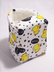 1PC Cartoon Printed Warm Fleece Triangular Sleeping Nest For Parrots Hamsters Chinchillas Squirrels Autumn Winter Pet Bed