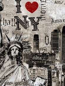 Attitoon 复古休闲风“我爱纽约”字母图案T恤，饰有自由女神像、纽约风景和涂鸦印花，圆领短袖修身女款T恤，适合夏季、复古、学院风、百搭、性感、可爱、Y2K、椰子女孩、波西米亚风、嬉皮风、音乐节等风格，也适合秋冬季穿着。 - 白色 - 查看 4