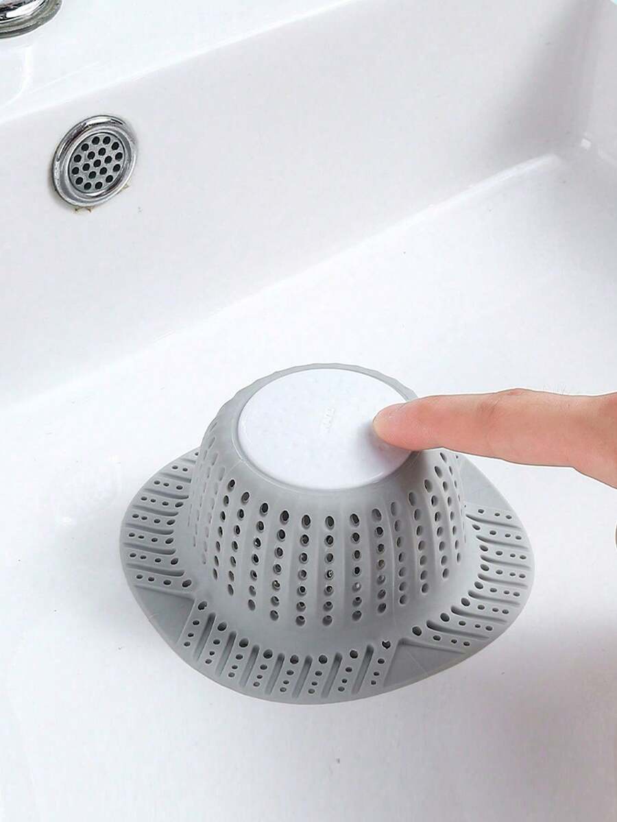 水槽防堵塞硅胶排水盖，浴室排水口毛发防堵塞过滤器，下水道过滤网 - 彩色 - 查看 1