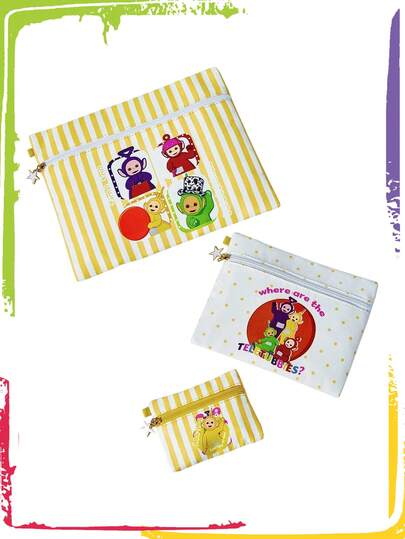 Teletubbies X ROMWE Cute Cartoon Graphic Large Capacity Portable Cosmetic Bag