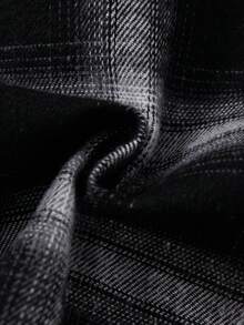 Sparklyn 女童格子领泡泡袖开衫上衣，搭配松紧腰百褶裙，学院风春秋季 - 黑與白 - 查看 6