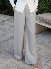 Durrani Popal Pantalon droit décontracté unicolore pour femmes, streetwear