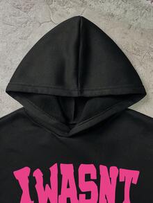 INAWLY Men's Hoodie With A Striking "I'm Not Here For You" Print-A Stylish Men's Graphic Design That Perfectly Complements Streetwear, Casual Wear, And Everyday Outfits-A Fashionable Garment For The Cool Urban Man. - Black - View 4