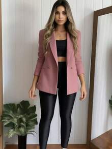 Plus Size Dresses - Dusty Pink - View 2