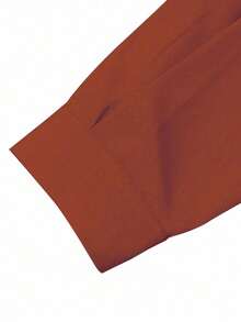 EMERY ROSE Casual Commuter Versatile Minimalist Solid Color Shirt Fall Cloth For Women - Brown - View 4