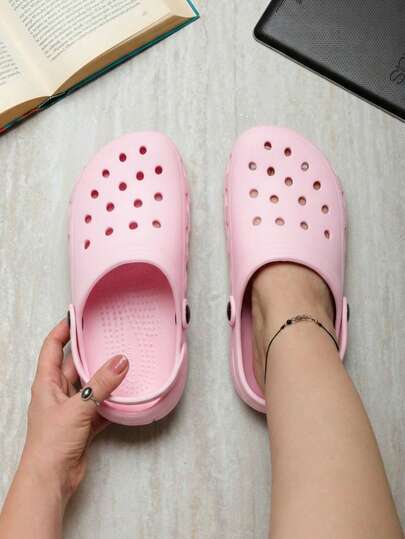 Sandalias de mujer transpirables diseño hueco sin cordones suela gruesa estilo casual verano hogar exterior zuecos