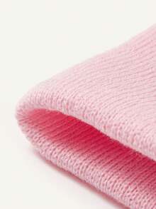 Cozy Pixies 1个黑色带绒球的拉法帽，新生儿滑雪面罩，幼儿针织帽，双球设计，男女宝宝通用，儿童冬季保暖帽，儿童针织帽 - 粉色 - 查看 8