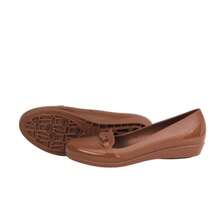 MODELO ALONDRA  Para Dama cómodos textura tejida punta redonda sin cordones estilo clásico para oficina y diario, material pvc - Café integral - Ver 7