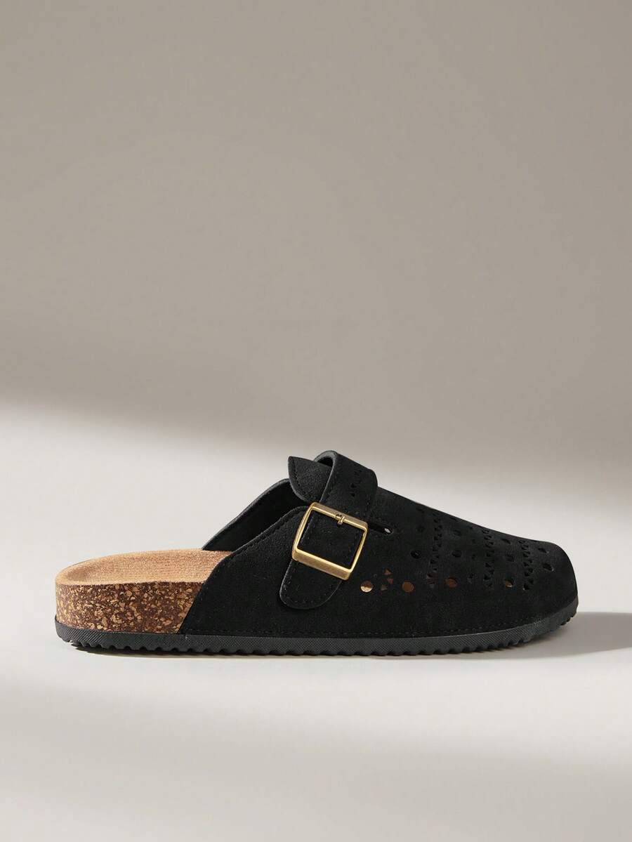 Solecia 女士休闲套脚乐福鞋，带搭扣设计 - 黑色 - 查看 1