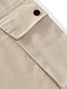 Manfinity Homme Men's Mature Casual Cargo Pants, Suitable For Daily Casual Wear, Weekend Outings, Outdoor Activities, Travel, Adventure, And Social Gatherings With Friends. This Pant Is An Indispensable Versatile Item In A Man's Wardrobe, Making It A Great Gift For A Boyfriend Or Husband. Beige Pants For Men Men Cargos Men Pants Khaki Men Cargo Pants Khaki Joggers Men - Apricot - View 5