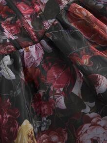 SHEIN MOD 女士复古印花露肩连衣裙，派对礼服，度假装，西式女装，复古碎花连衣裙，情人节，复古女装，春季服装，生日装，哥特风连衣裙