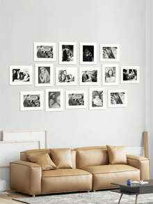 15pcs Black (With Backing Board) Minimalist & Elegant Corridor Wall Decor Memorial Paper Photo Frame Wall Hanging (Paper Product) - Multicolor - View 41