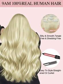 Przedłużki do włosów Clip-In, brazylijskie, proste, z naturalnych włosów, 14-20 cali, kolor naturalny, 4 szt., 70-80 g/sek. - S60 - Zobacz 8