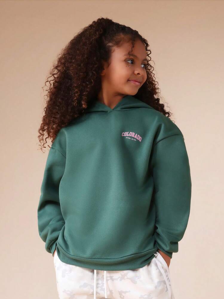 Green Hoodie With Pink Colorado Print