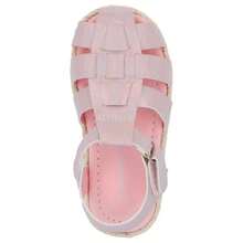 Zapato Sandalia Casual Rosa Con Adorno Para Niña Con Material Brilloso y Suela Tipo Yute - Rosa - Ver 1