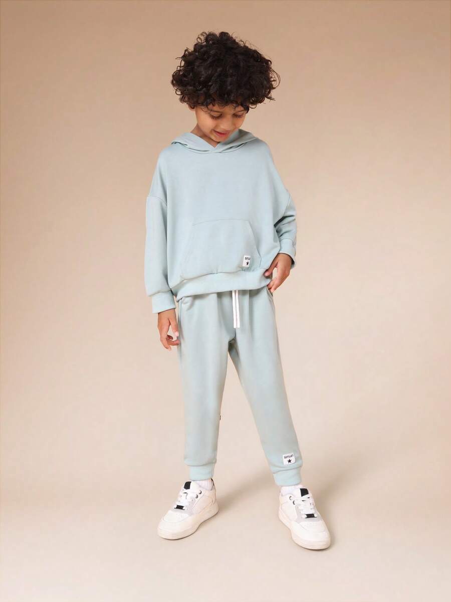 SUMWON Weicher Minz Kapuzenpullover und Jogginghose Set mit Kapuze, elastischem Bund und gerippten Bündchen, bequemes Outfit für lässige, entspannte Wochenendtragen und Urlaub - Grün - Übersicht 1