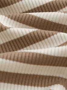 Cozy Pixies 3件套新生女宝宝豹纹条纹针织柔软圆领长袖连体衣套装，竹纤维拉链款，3件装婴儿服装，猎豹纹婴儿服，中性婴儿服，男女通用 - 彩色 - 查看 8