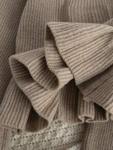 Baby Girl , Casual, Fashionable And Cute Bow Decor Knitted Sweater + Knitted Wide-Leg Pants Two Pieces Set, Soft And Comfortable, Suitable For Daily Scenes, Suitable For Scenes Baby Girl Clothes Baby Girls Summer Set Brown Baby Girl Clothes Ruffle Hem Brown Toddler Outfit Girl Baby Beige Outfit Baby Girls Knit Set Brown Baby Girl Outfit Baby Girls Long Sleeve Top Baby Girl Bell Bottom Pants Baby Girl Clothes Bow Baby Girl Set