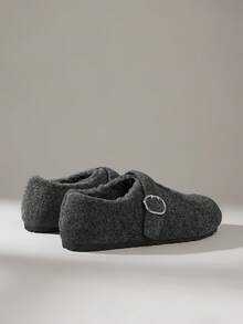 Solecia 女士休闲搭扣设计平底乐福鞋 - 灰色 - 查看 4