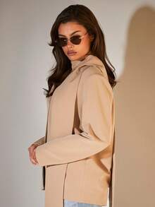 COSMINA Women's Casual Khaki Color Blazer Jacket, Suitable For Commuting, Autumn - Apricot - View 6