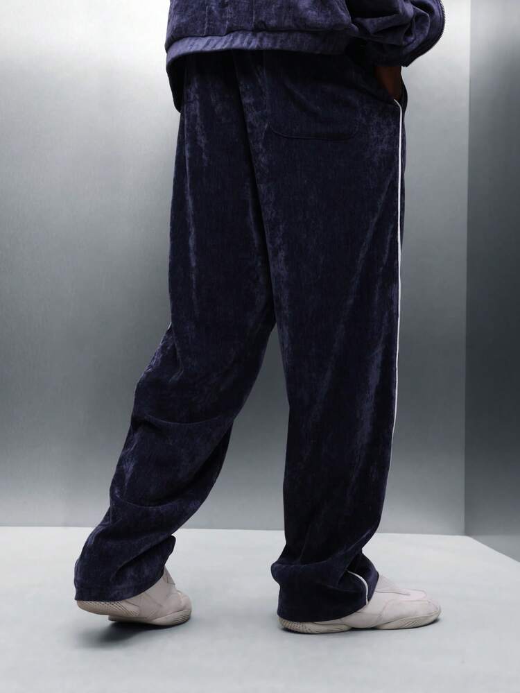 PLAYBOY X SUMWON Velour Sweatpants With White Piping Detail
