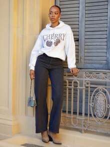 Yess Loren Women's Casual Street Style Denim Jeans - Black - View 1