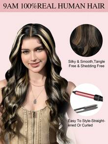 1B/27 渐变挑染蕾丝前假发，真人发，预先拔毛，6X5 蕾丝渐变波浪卷假发，无胶假发，女士真人发，18 英寸，180% 密度 - S1/22 - 查看 11