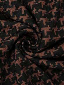 Firerie 大码春秋新款优雅简约精致浪漫甜美日常通勤婚礼派对音乐节假日褶皱A字喇叭千鸟格印花长袖弹力女式迷你短裙 - 彩色 - 查看 8