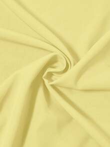 SHEIN LUNE 休闲办公简约纯色长袖衬衫 - 黃色 - 查看 6