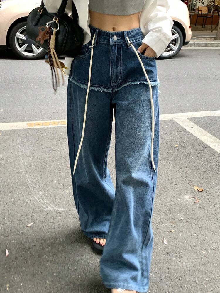 Women's Casual Distressed Washed Denim Jeans